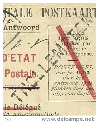 Kaart Met Naamstempel THOLLEMBEEK Als Noodstempel Gebruikt - Fortune Cancels (1919)