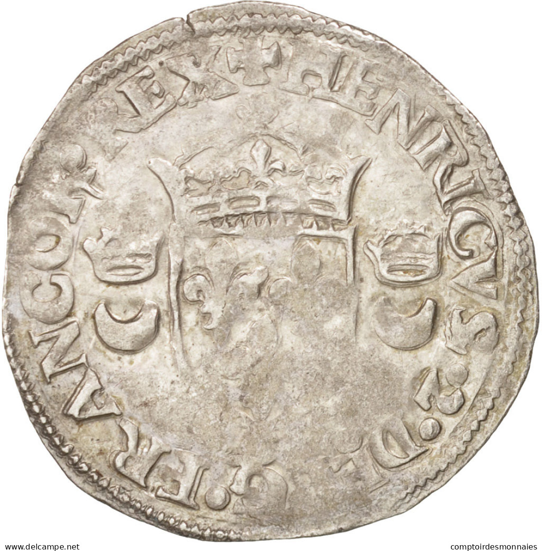 Monnaie, France, Douzain Aux Croissants, 1550, Rennes, TTB, Billon, Duplessy:997 - 1547-1559 Henri II