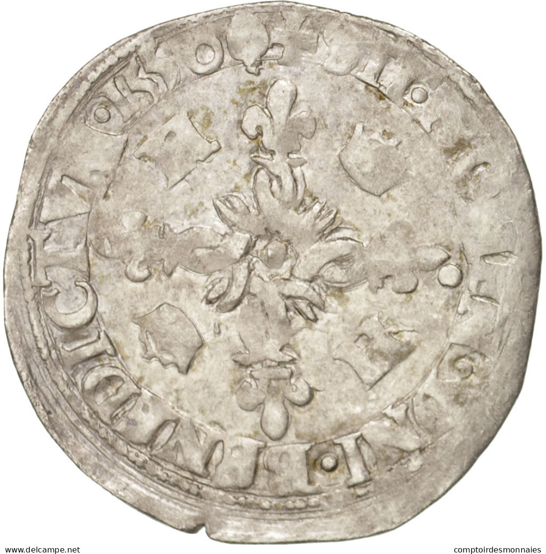 Monnaie, France, Douzain Aux Croissants, 1550, Angers, TB+, Billon, Duplessy:997 - 1547-1559 Heinrich II.