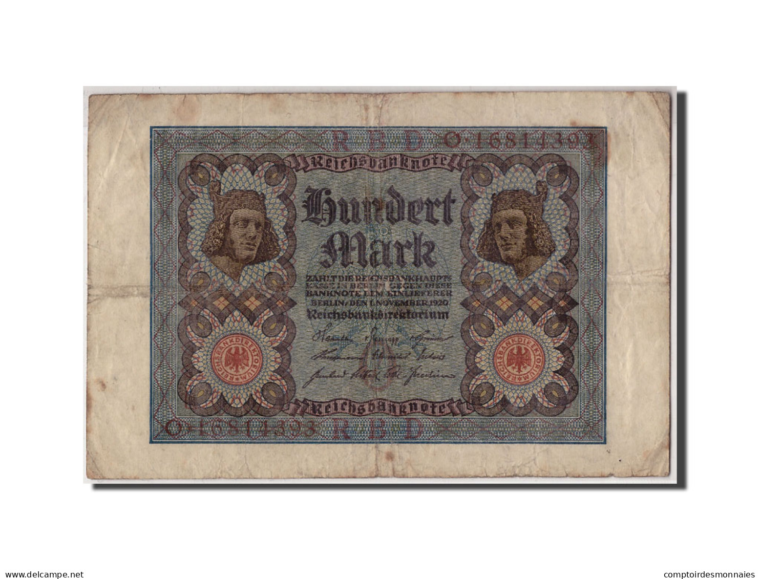 Billet, Allemagne, 100 Mark, 1920, 1920-11-01, KM:69b, TB - 100 Mark