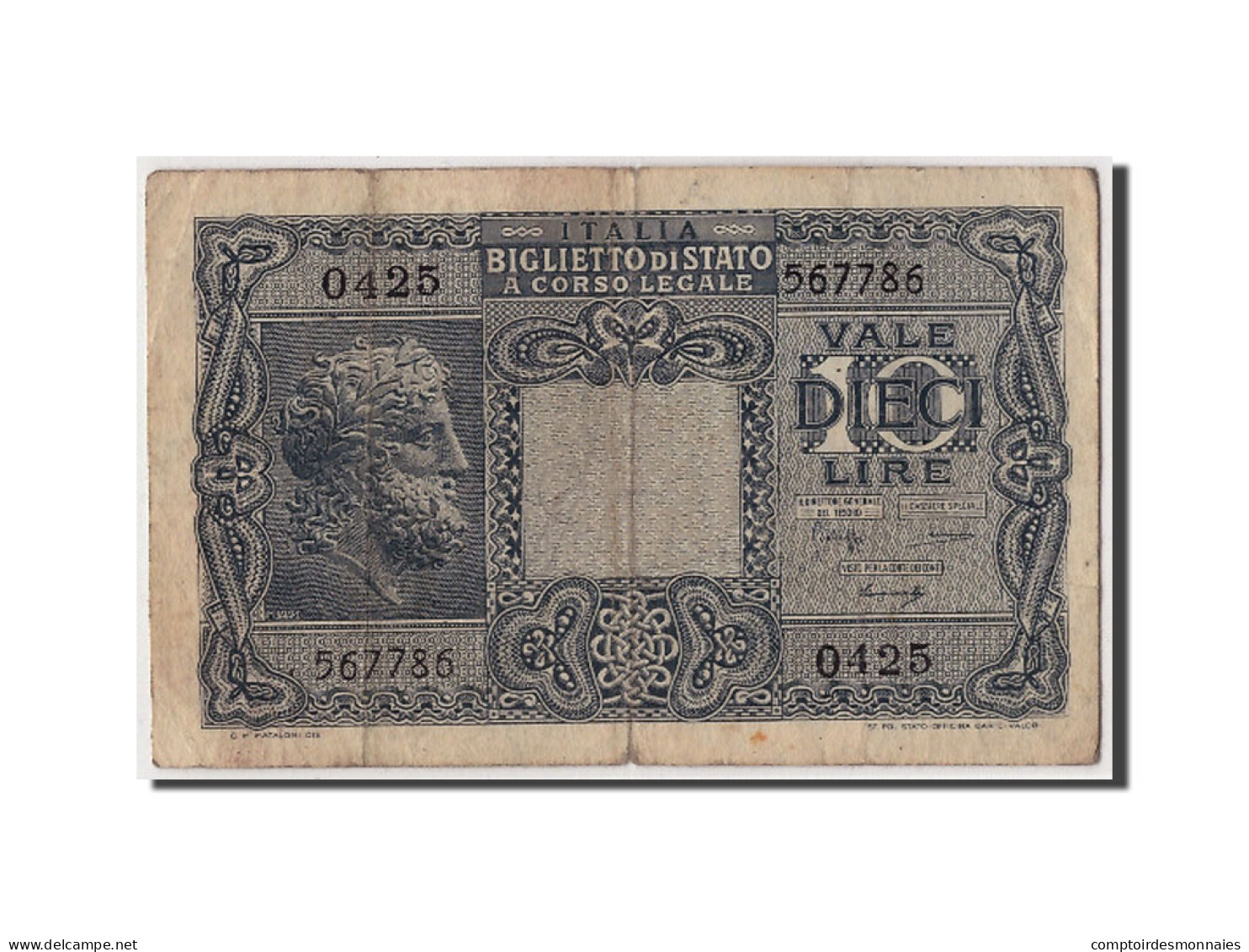 Billet, Italie, 10 Lire, 1944, 1944-11-23, KM:32b, TB - Regno D'Italia – 10 Lire