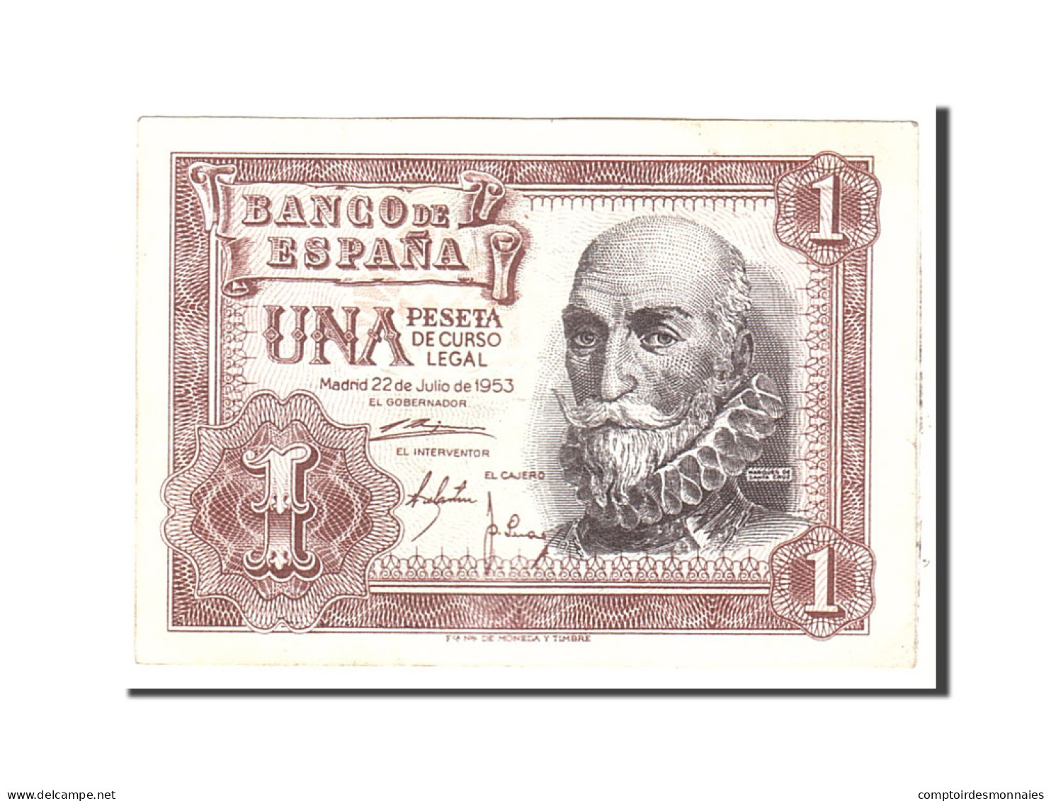 Billet, Espagne, 1 Peseta, 1953, 1953-07-22, KM:144a, TTB - 1-2 Peseten