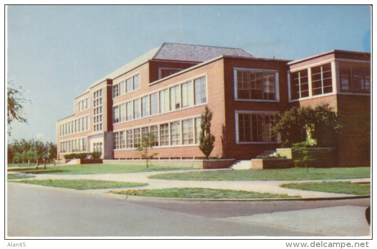 East Lansing Michigan, Michigan State College, Physice-Mathematics Building Campus View C1950s Vintage Postcard - Lansing