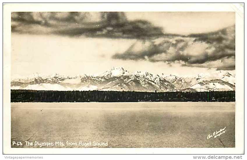 247033-Washington, Seattle, RPPC, Puget Sound, Olympic Mountains, Laidlaw Photo No P-63 - Seattle