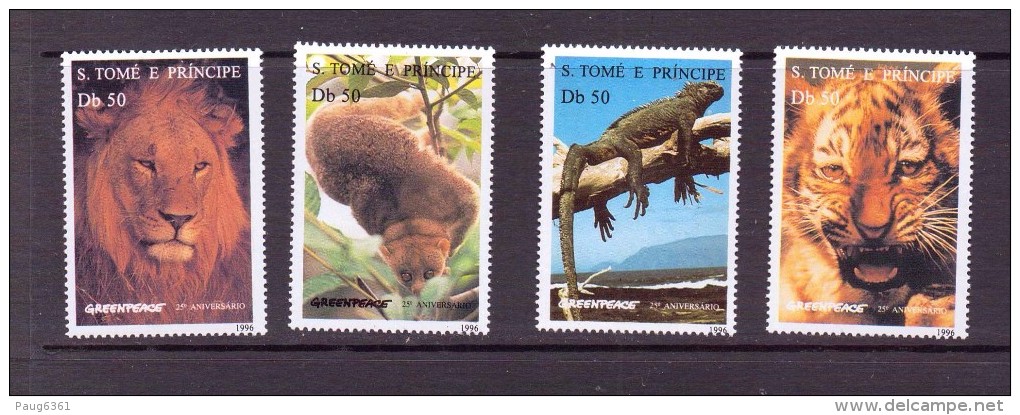 SAO-TOME 1996 FELINS-GREENPEACE  YVERT  N° NEUF MNH** - Big Cats (cats Of Prey)