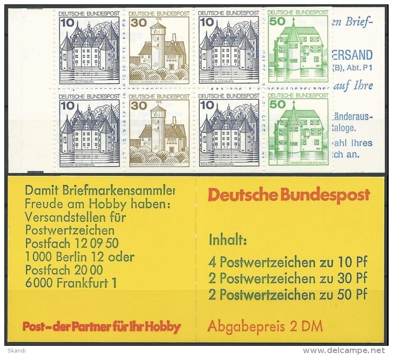 DEUTSCHLAND 1980 Mi-Nr. MH 22 A Markenheft/booklet ** MNH - 1971-2000