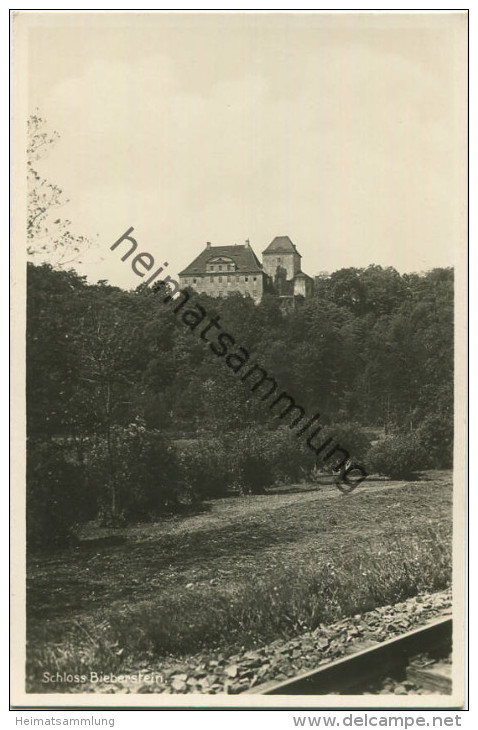Schloss Bieberstein - Foto-AK 1929 - Verlag A. Meinicke Freiberg - Reinsberg (Sachsen)