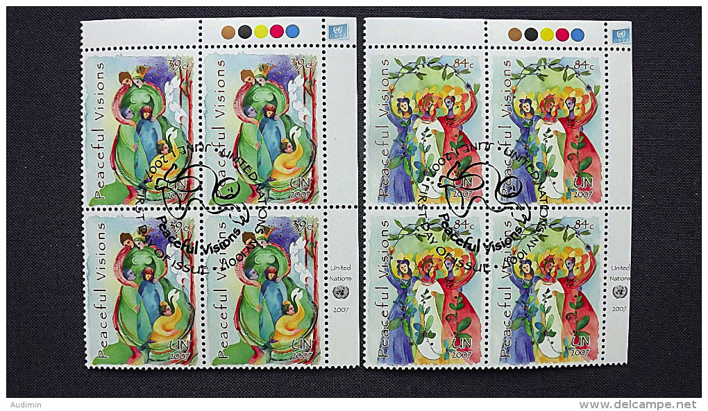 UNO-New York 1063/4 Oo/FDC-cancelled EVB ´B´, Aquarelle Von Slavka Kolesar (*1974), Kanadische Malerin - Gebraucht