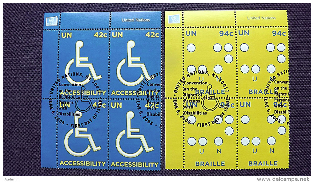 UNO-New York 1097/8 Oo/FDC-cancelled EVB ´A´, Rechte Von Menschen Mit Behinderungen - Oblitérés