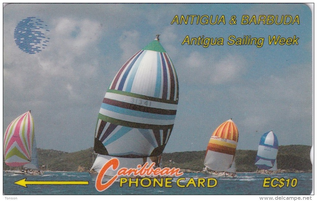 Antigua, ANT-13A, Sailing Week Nr. On White, 2 Scans. - Antigua And Barbuda