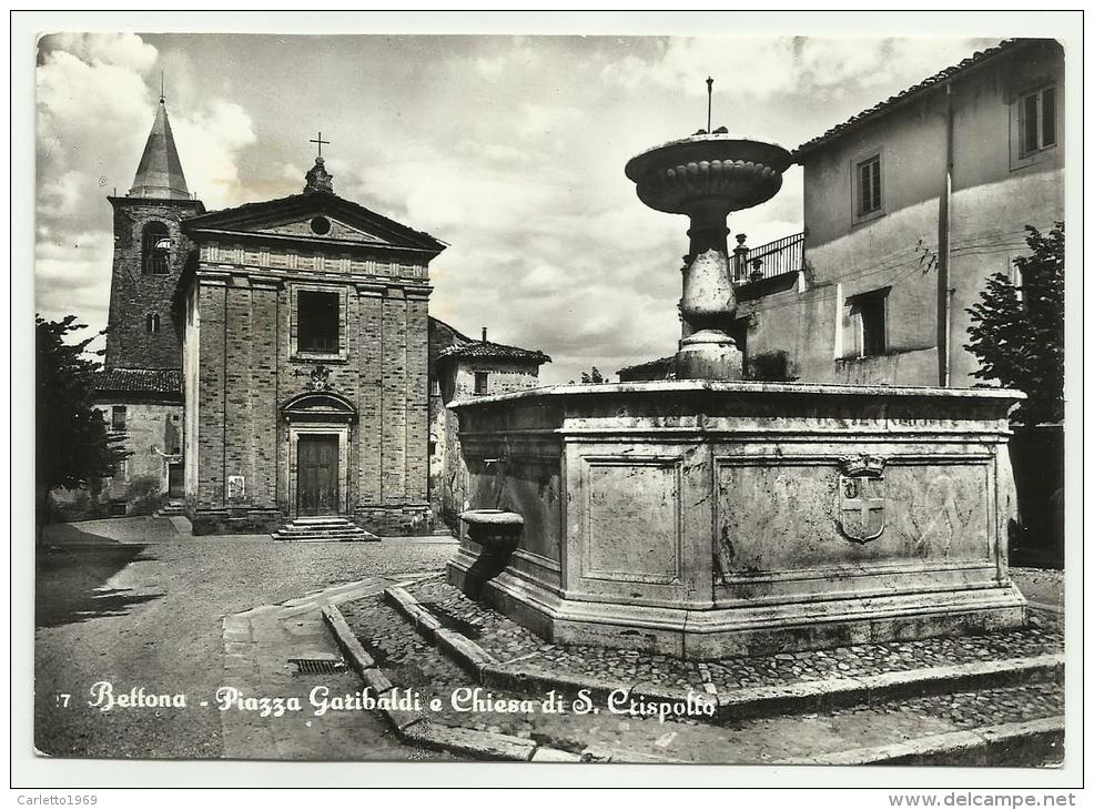 BETTONA PIAZZA GARIBALDI E CHIESA DI S.CRISPOLTO VIAGGIATA (MANCA F.BOLLO) FG - Perugia