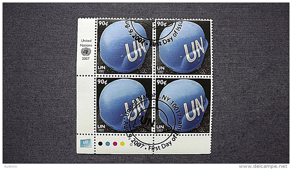 UNO-New York 1073 Oo/FDC-cancelled EVB ´C´, Blauhelm Der UNO-Friedenstruppen - Gebraucht