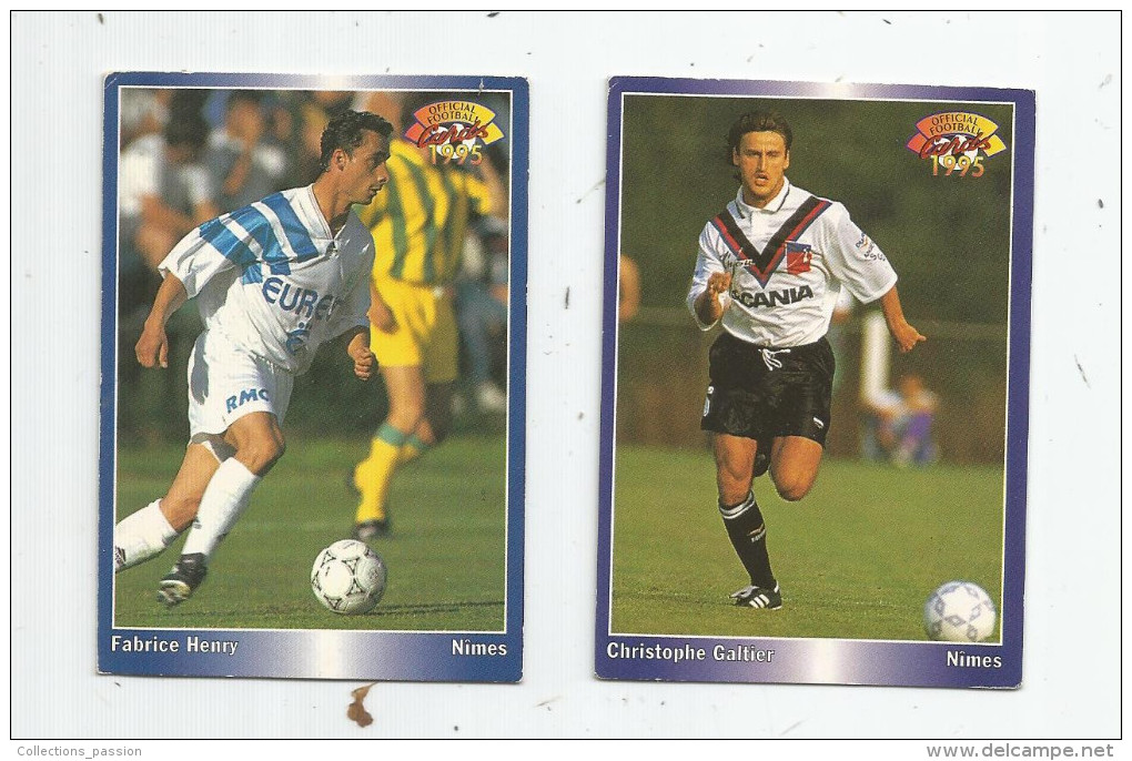 Carte De Collection , Official FOOTBALL Cards 1995 , PANINI , Nimes N° 5/191 , LOT DE 2 - Altri & Non Classificati