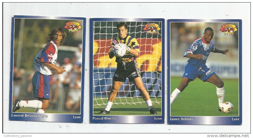 Carte De Collection , Official FOOTBALL Cards 1995 , PANINI , Lyon N° 83/84/85 , LOT DE 3 , Frais Fr : 1.50€ - Sonstige & Ohne Zuordnung