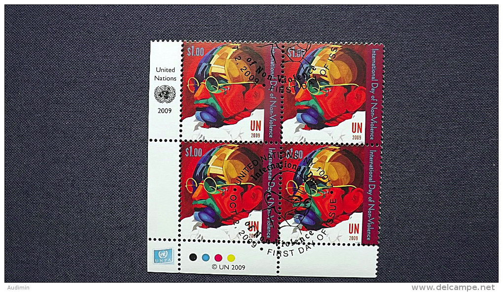 UNO-New York 1170 Oo/FDC-cancelled EVB ´C´, Mohandas Karamchand Gandhi, Genannt Mahatma (1869-1948) - Oblitérés