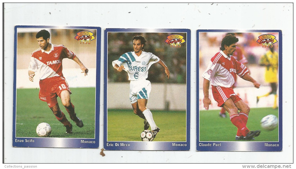 Carte De Collection , Official FOOTBALL Cards 1995 , PANINI , Monaco  N° 122/123/94 , LOT DE 3 , Frais Fr : 1.50€ - Other & Unclassified