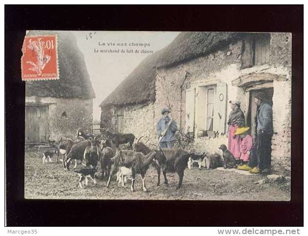 La Vie Aux Champs Le Marchand De Lait De Chèvre édit. Dugas Série 0 Couleur Chevreau Chien Coiffe  Chaumière - Altri & Non Classificati