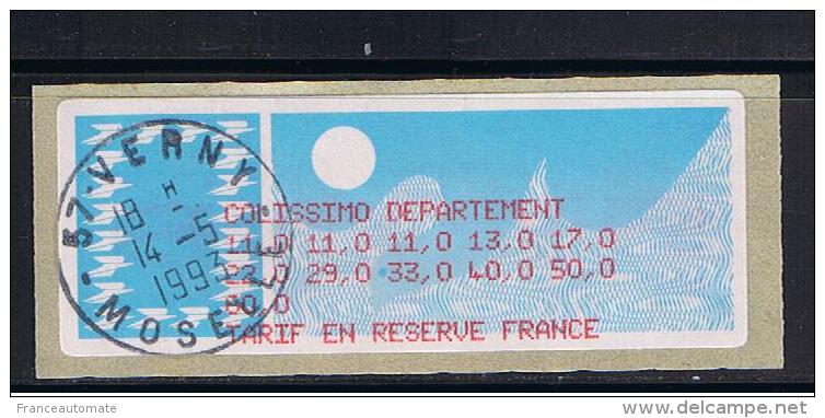 ATM, LISA 1, MONETEL CROUZET ,PAPIER CARRIER, SUPPORT JAUNE, ATM  DE TABLE DE TARIF COLISSIMO DEPT. RESERVE FRANCE - 1985 « Carrier » Paper