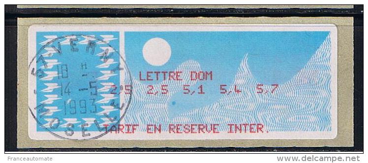 ATM, LISA 1, MONETEL CROUZET ,PAPIER CARRIER, SUPPORT JAUNE, ATM  DE TABLE DE TARIF LETTRE DOM. RESERVE FRANCE - 1985 Papier « Carrier »