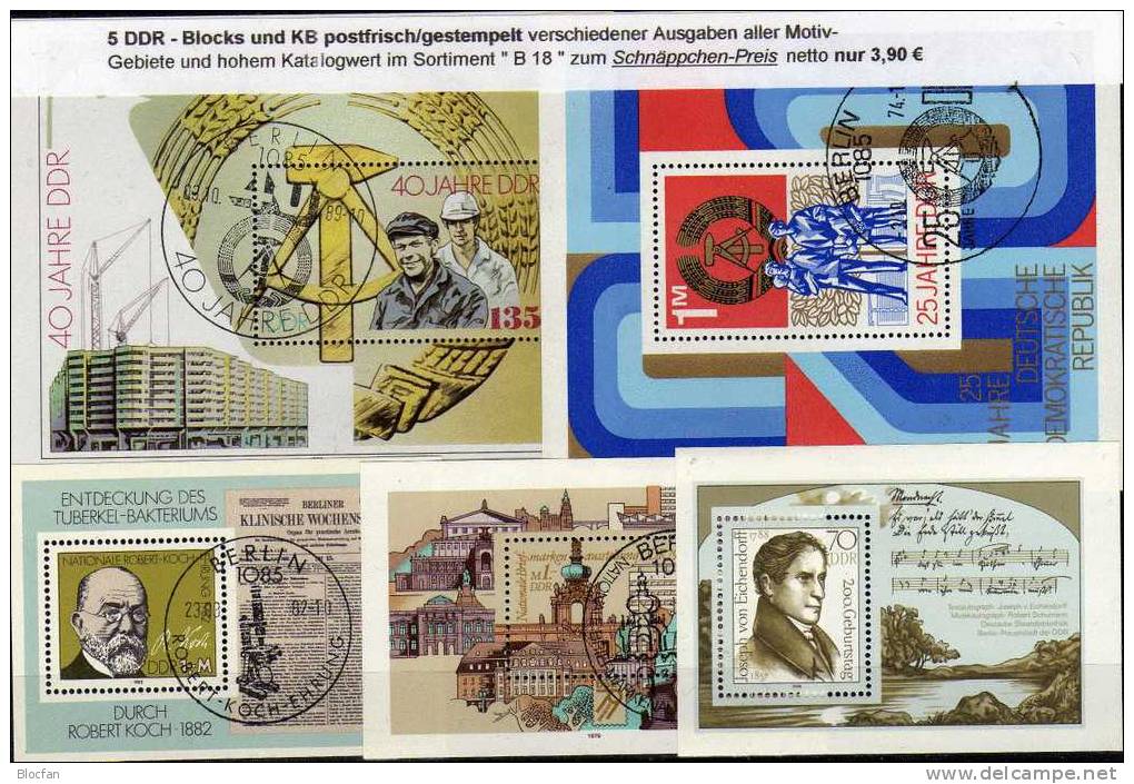 Reiseführer DDR Plus 99 Blocks/Kleinbogen **,SST Oder O 265€ Motiv-Schnäppchen Bloc M/s Various Topic Sheets GDR Germany - Saxe