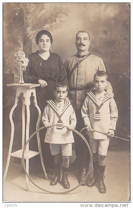 Enfants - Costume Marin - Carte-Photo - Jeux Cerceau - Militaria Père - Groupes D'enfants & Familles