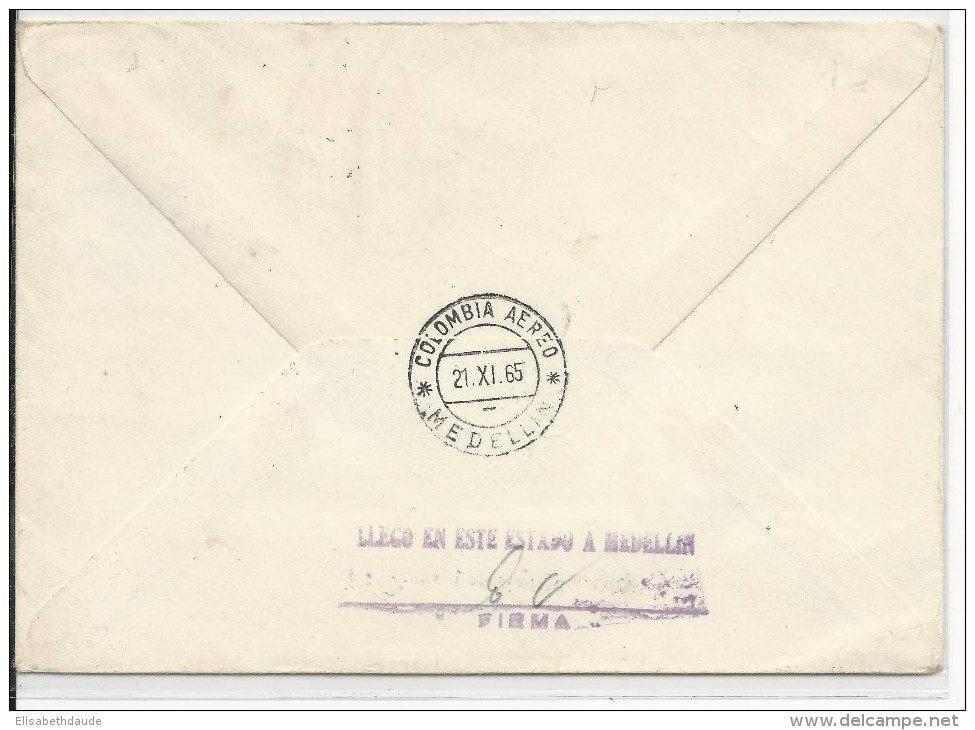 1965 - USA - ENVELOPPE Par EXPRES (AIRMAIL SPECIAL DELIVERY) De MIAMI Pour MEDELLIN (COLOMBIE) - Poststempel