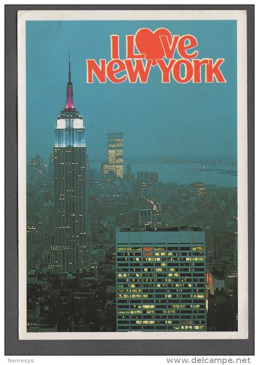 1990 NEW YORK EMPIRE STATE BUILDING AND THE TWIN TOWERS FG V SEE 2 SCANS - Empire State Building