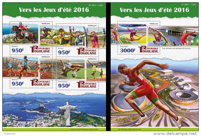 Togo 2015, Pre Olympic Games In Rio, Athletic, 4val In BF +BF - Sommer 2016: Rio De Janeiro