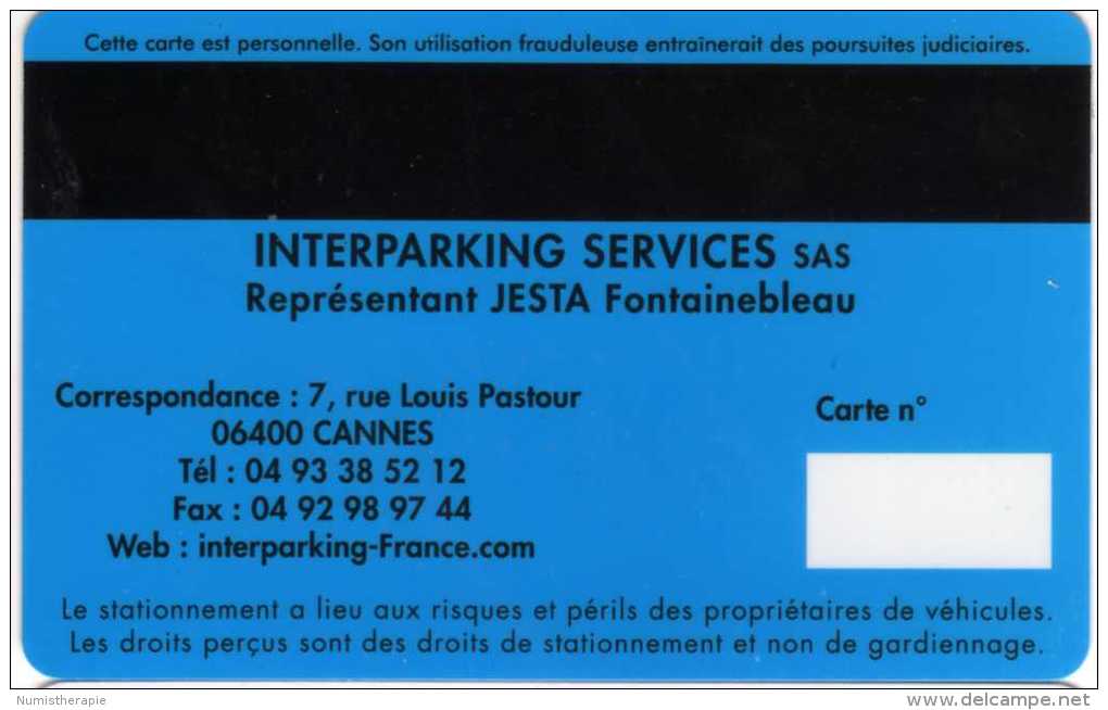 Cannes 06400 : Parking Palais Stéphanie : Interparking Services S.a.s. - Cartes De Stationnement, PIAF