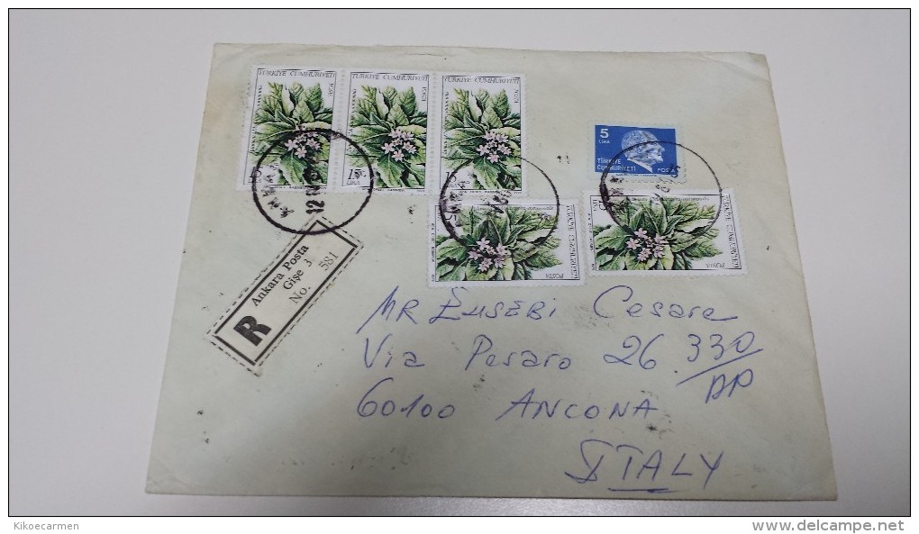 MANDRAGORA TURCHIA TURKIYE TURKEY Plant Plants Flower Fiore Fiori Pianta Registered Letter ANKARA 1960 - Plantes Médicinales