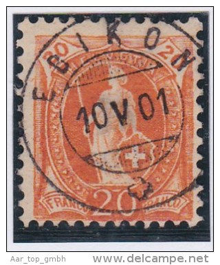 Heimat LU EBIKON 1901-05-10 Vollstempel Auf Zu#66D Orange 20Rp Stehende Helvetia - Oblitérés