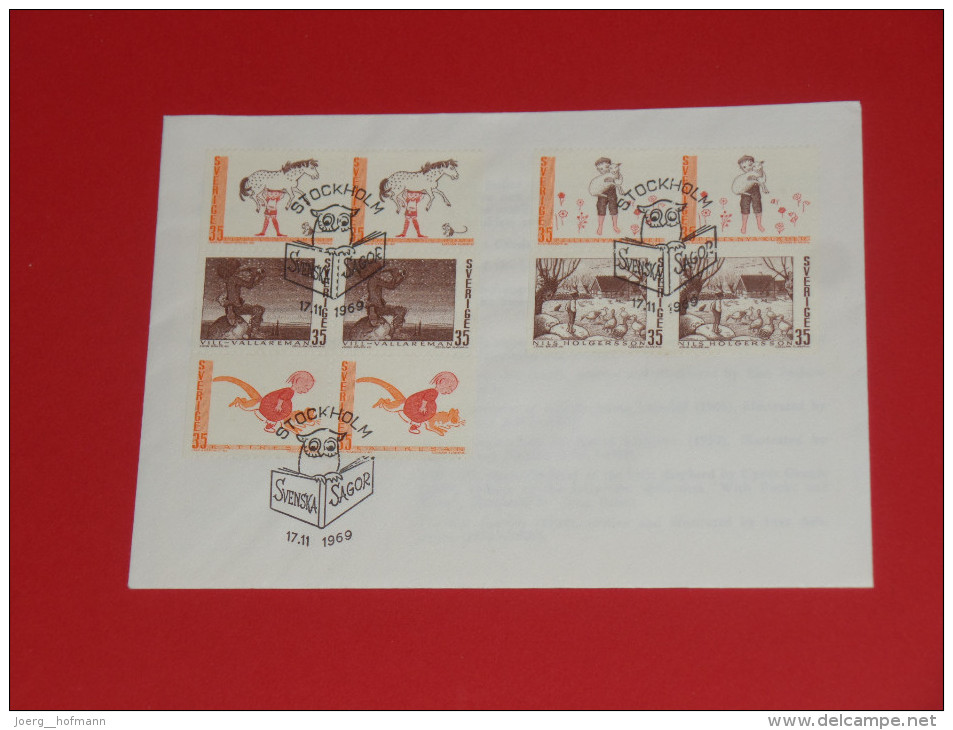 Schweden Sweden Sverige FDC Stockholm 17.11.1969 Svenska Sagor Schwedische Sagen Eule Booklet HB Heftchenblatt - FDC