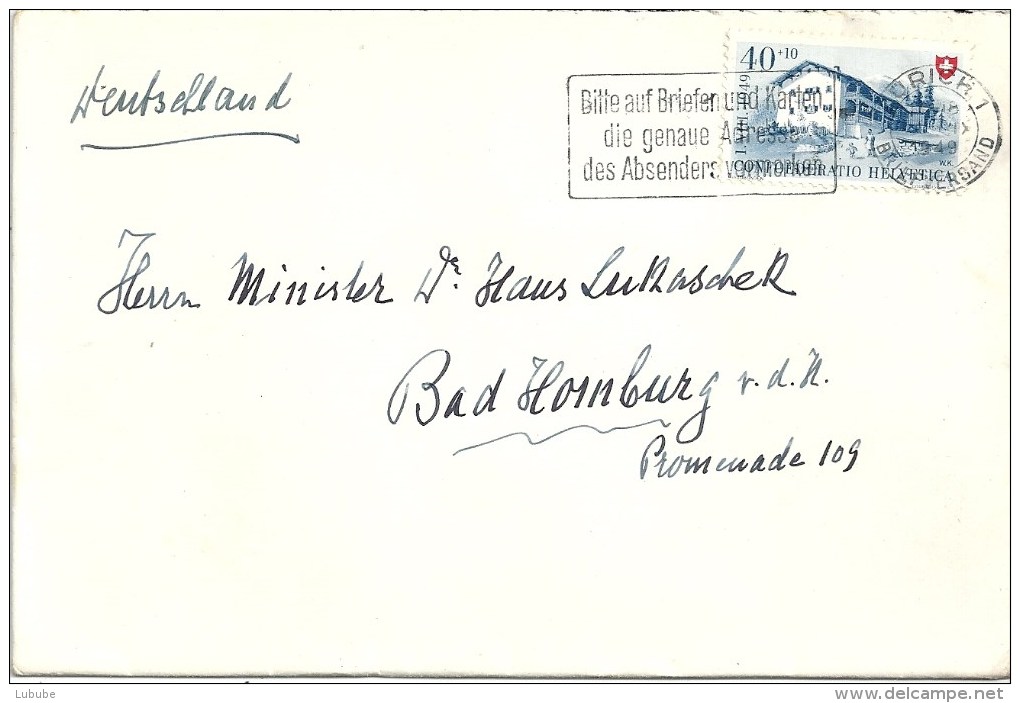 Ausland Brief  Zürich - Bad Homburg             1949 - Briefe U. Dokumente