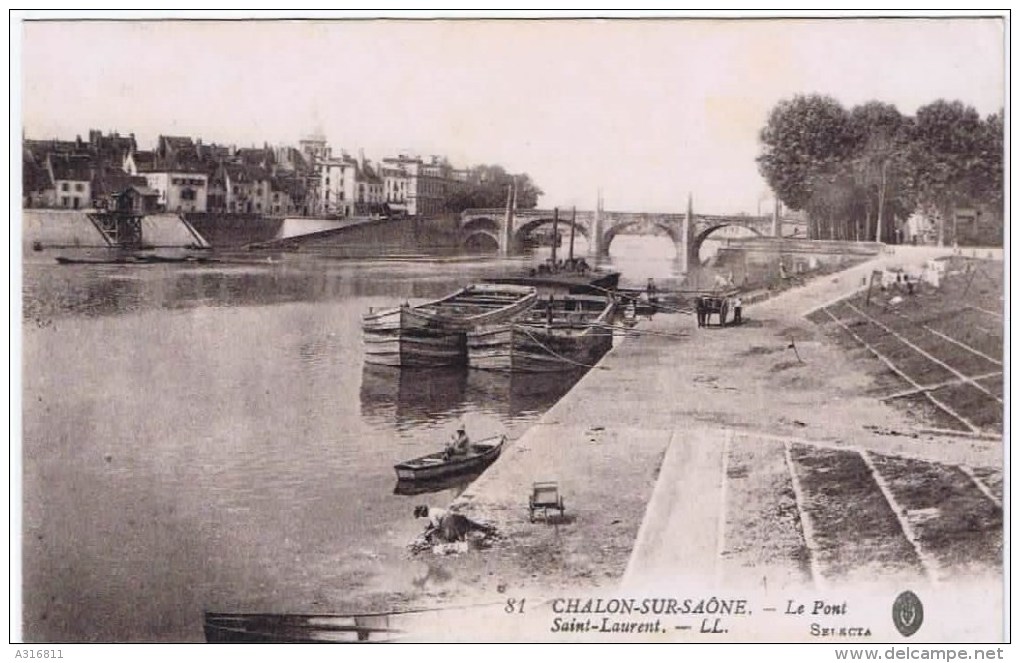 Cpa  CHALON SUR SAONE  LE PONT SAINT LAURENT ( LAVANDIERE Au Travail) - Chalon Sur Saone