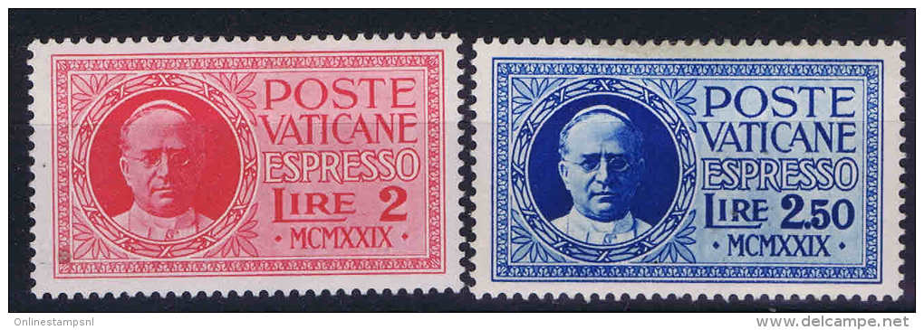 Vatican: Mi Nr 14 - 15  1929     MH/* Eilmarken - Ongebruikt