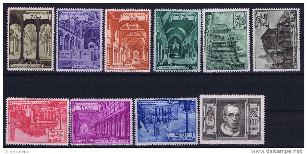 Vatican Mi Nr 149 - 158   1949 MNH/**,   25 + 40 Lire = MH/*  35 Lire Type C  13.25 * 14  Perfo - Nuovi