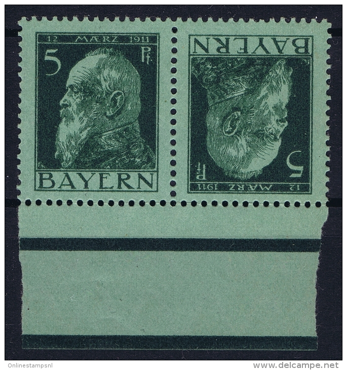 Bayern: Kehrdruck  Mi Nr 77   MNH/**  1911 Randstuck - Postfris