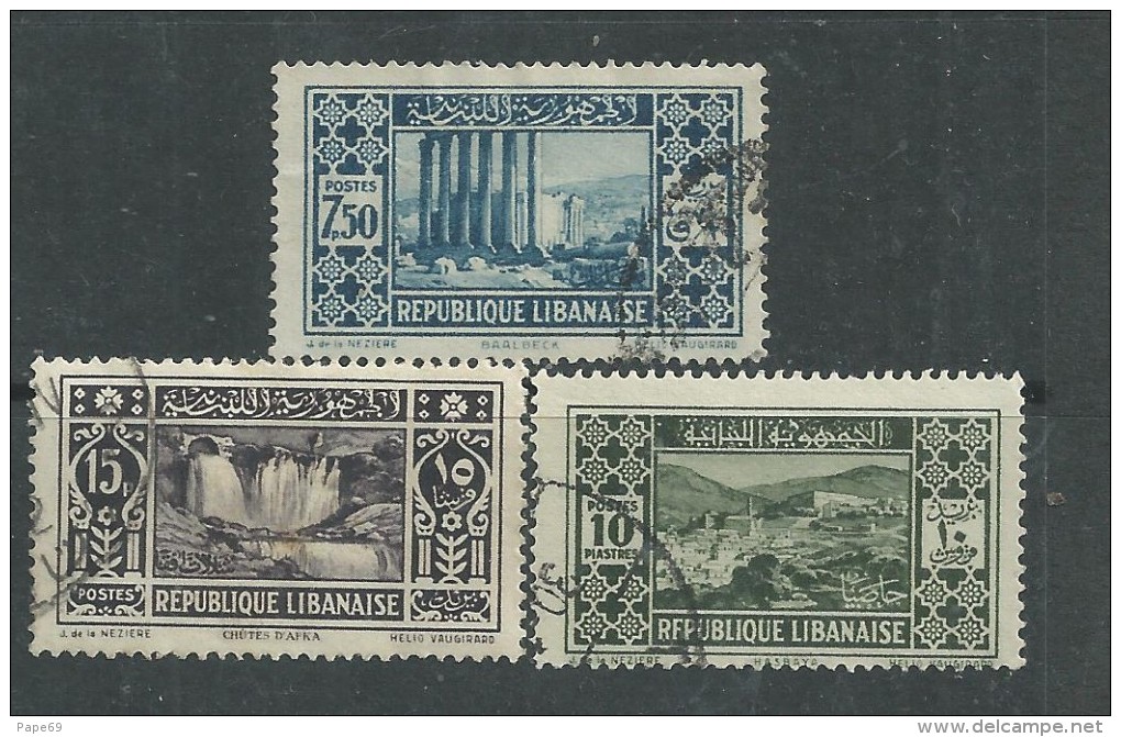 Grand Liban  N° 143 / 45 O  Partie De Série : Les 3 Valeurs  Oblitérations  Moyennes, Sinon TB - Used Stamps