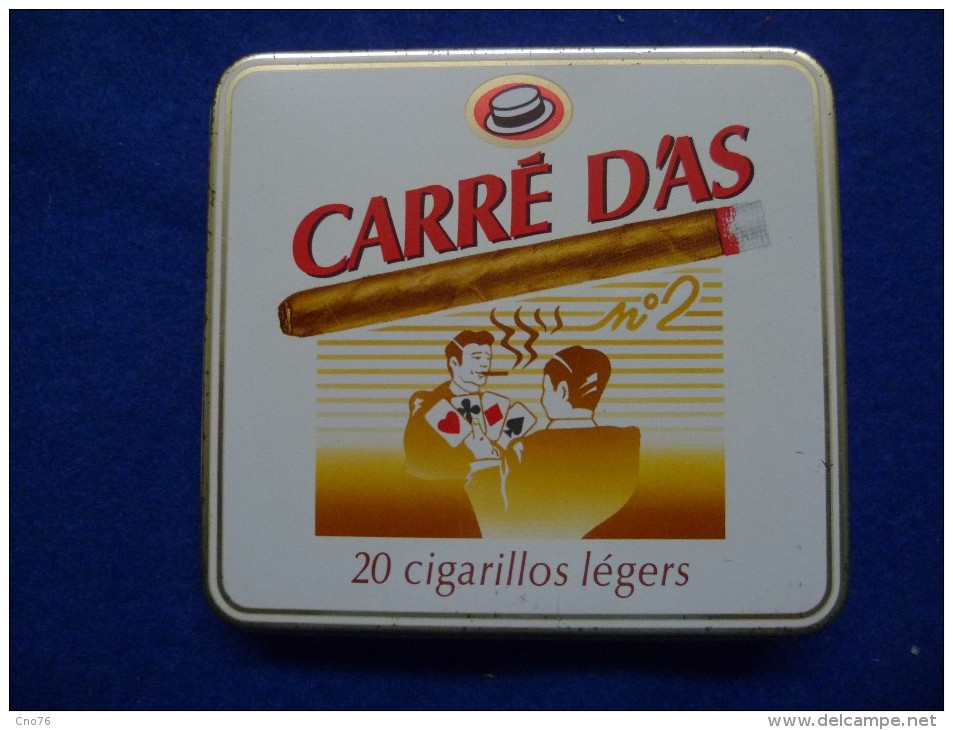 Boîte Métallique De Cigares Carré D'As, Vide - Empty Tobacco Boxes
