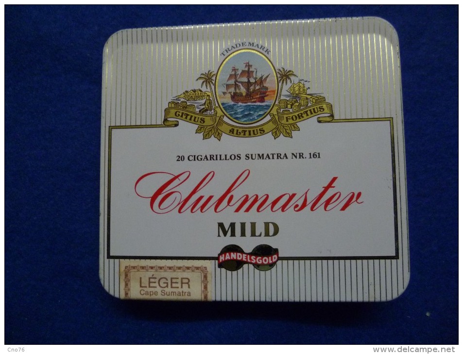 Boîte Métallique De Cigares Clubmaster, Vide - Boites à Tabac Vides