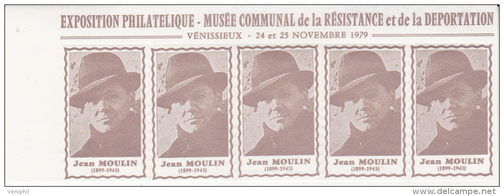 CARNET DE 20 VIGNETTES  -EXPO JEAN- MOULIN  VENISSIEUX 1979 - Briefmarkenmessen