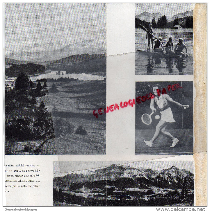 SUISSE - DEPLIANT TOURISTIQUE - LENZERHEIDE- VALBELLA - COL DU JULIER- TENNIS- ANNEES 40 - Suisse