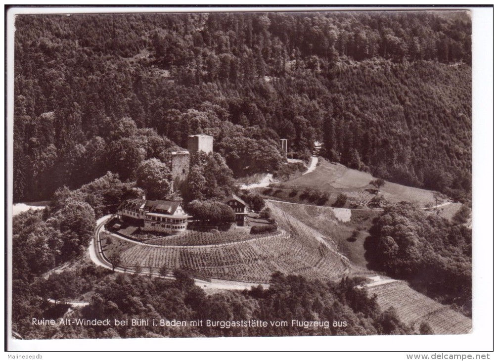CP   Ruine Alt-Windeck Bei Bühl I. Baden Mit Burggaststätte Vom Flugzeug Aus - Birkenfeld (Nahe)