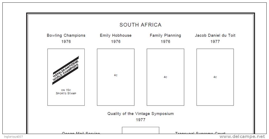 SOUTH AFRICA STAMP ALBUM PAGES 1910-2011 (391 pages)