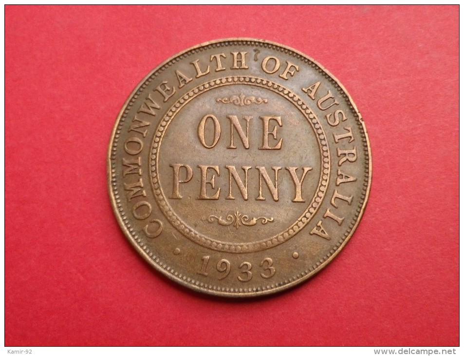 AUSTRALIE 1 Penny   1933 - KM .23-   GEORGE V  -  Bronze  TTB+ - Penny