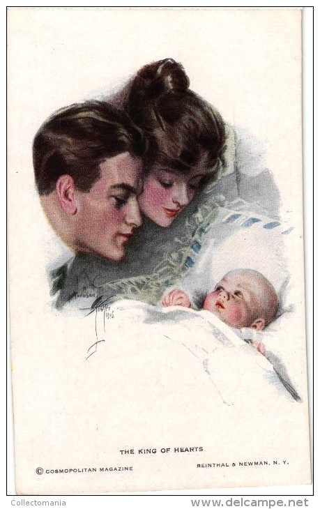 6 Postcards Harrison Fisher Glamour Signed & Numbered Inspiration N°771 N°769 N°762 N°874 Baby Mine N°841 N°843 - Fisher, Harrison