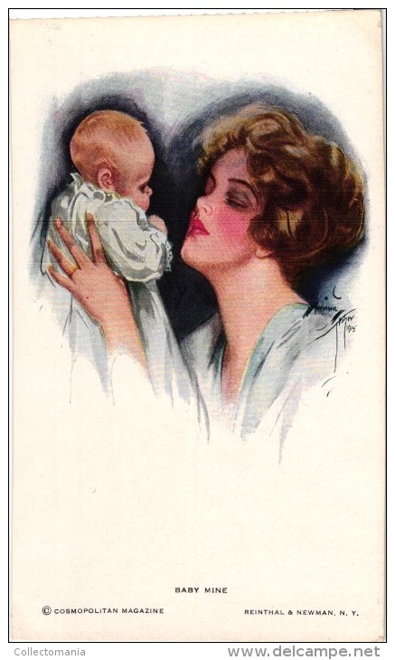 6 Postcards Harrison Fisher Glamour Signed & Numbered Inspiration N°771 N°769 N°762 N°874 Baby Mine N°841 N°843 - Fisher, Harrison