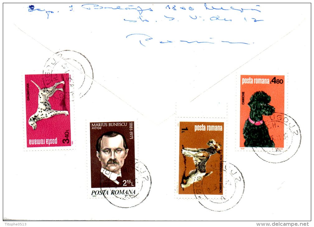 ROUMANIE. N°3315 & 3318-9 De 1981 Sur Enveloppe Ayant Circulé. Chiens. - Hunde