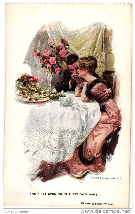 6 Postcards Harrison Fisher Glamour Signed & Numbered The Wedding N°188-187 -190 Serenade -2043-862-865 - Fisher, Harrison