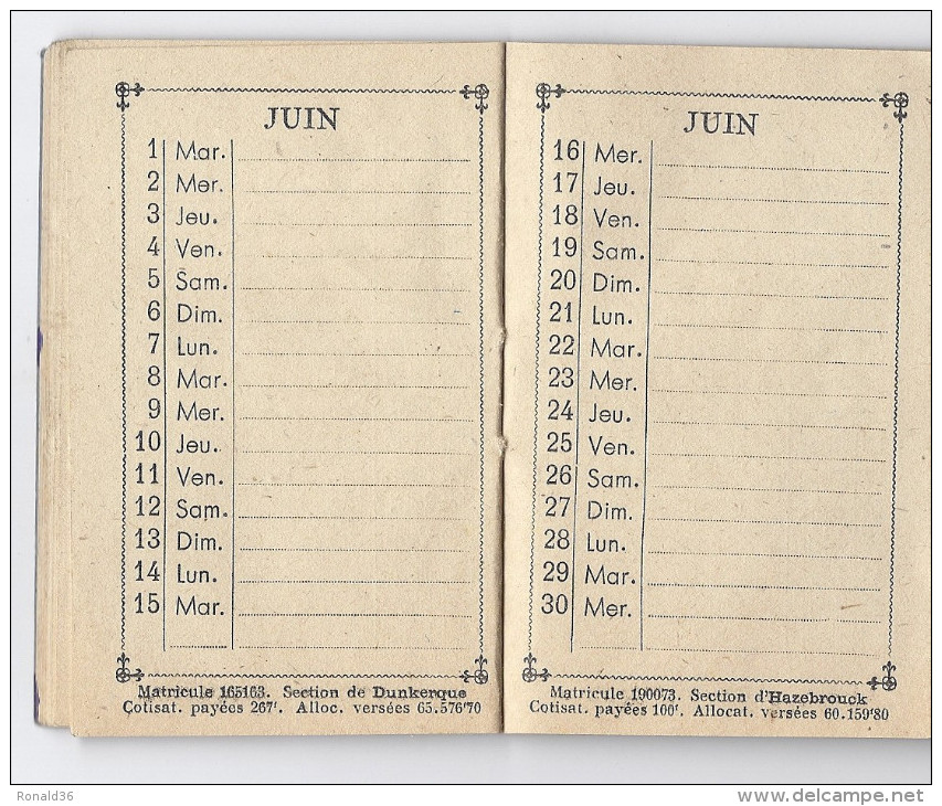 Mini AGENDA Calendrier 1948 ORPHELINAT DES CHEMINS DE FER FRANCAIS 132 Rue Du Faubourg Saint Denis PARIS X - Tamaño Pequeño : 1941-60